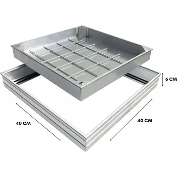 Revizní šachta do zámkové dlažby 40x40 cm x 6 cm Skrytý poklop pod dlažbu