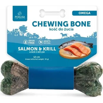 Pamlsek pro psa Žvýkací kost pro psa Pokusa s lososem 12 cm