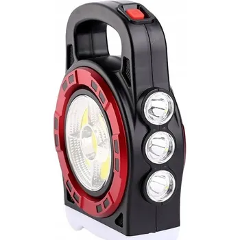 Svítilna Solární přenosná LED svítilna s akumulátorem, powerbankou a reflektorem
