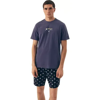 Pánské pyžamo Pánské pyžamo 42606 Sake - HENDERSON tmavě modrá XL