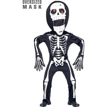Karnevalový kostým Pánský kostým kostlivce s nadměrnou maskou - L/XL