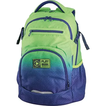 PLAY Školní batoh Apollo 241 Ergo Sunset - zelený/tmavě modrý