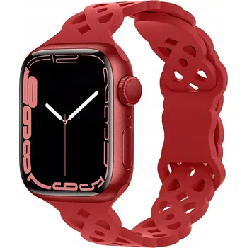 Příslušenství k chytrým hodinkám ŘEMÍNEK PRO APPLE WATCH 42/44/45mm SE/9/8/7/6/5/4/3/2/1 ČERVENÝ AŽUR