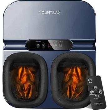 Masážní přístroj MASÁŽNÍ PŘÍSTROJ NA NOHY FASCIÍ PATY PILOT TOPENÍ KOMPRESE HNĚTENÍ MODRÝ