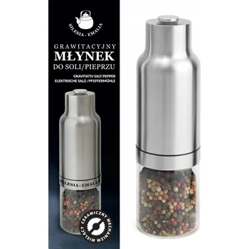 Kuchyňský mlýnek Elektrický mlýnek Silesia Emalia kovový bezbarvý, černý, stříbrný