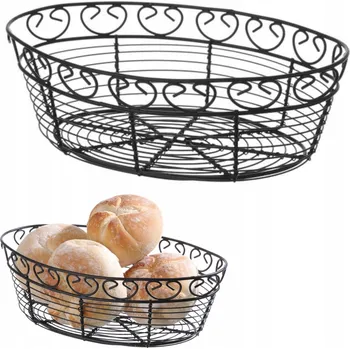 DRÁTĚNÝ DEKORATIVNÍ KOŠÍK OCE OVÁLNÝ ČERNÝ MATNÝ HENDI