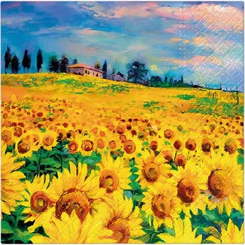 Papírový kapesník Ubrousky PAW L 33x33cm Painted Sunflowers