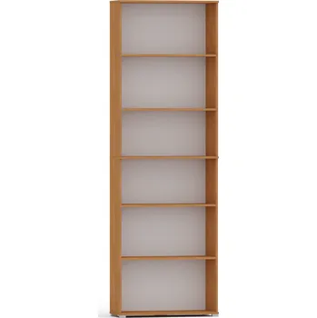 Knihovna Regál Pola 215x60 olše, 6 polic na knihy a pořadače Olše 32 cm