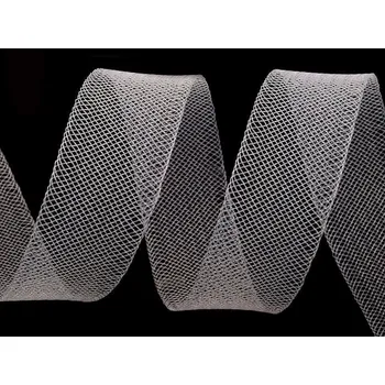 Modistická krinolína na vyztužení šatů a výrobu fascinátorů šíře 2,5 cm, barva 7 (CC33) transparent