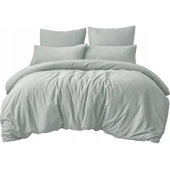 Povlečení SADA POVLEČENÍ COMFORT 140X200 HLADKÁ BAVLNĚNÁ SATÉN STŘÍBRNÁ