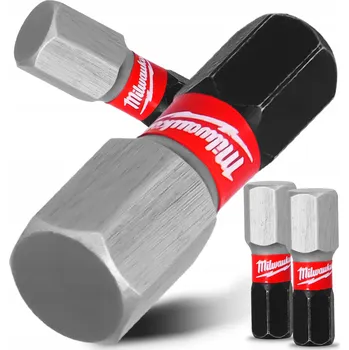 Bit 2x Rázový bit MILWAUKEE HEX8 25 mm MAGNETICKÝ ŠROUBOVACÍ BIT Krátký