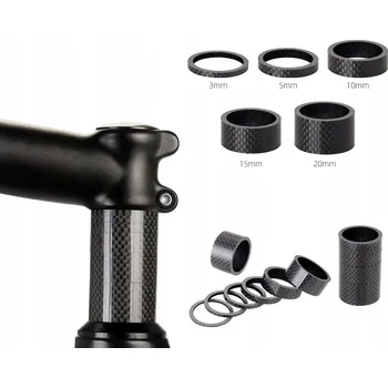 Představec na kolo Karbonové podložky pod představec trubky vidlice sada 3, 5, 10, 15, 20 mm 5 ks