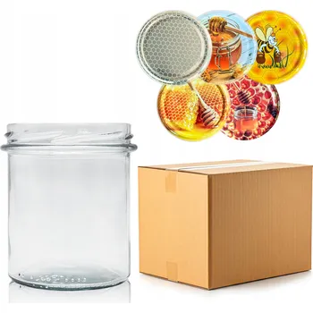 Sklenice Skleněná Zavařovací Sklenice 0,35 L 350 ml 20 Kusů Houby Zavařeniny Zavařovací víčko Lemon Glass