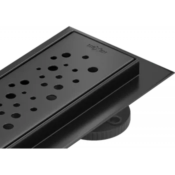 Odvodňovací žlab Mexen Flat M12 lineární odtok 60 cm, černý - 1721060-15 Lineární podlahové odtoky