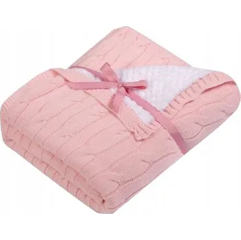 Dětská deka UVIE Dětská deka s copánkovým vzorem Soft 80 x 90 cm růžová