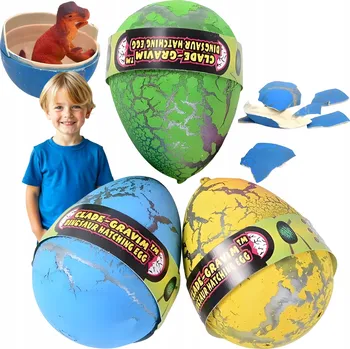 Figurka 3x dinosauří vejce líhnoucí rostoucí DINOSAURUS VELKÉ JAKO DÁREK 3 4 5