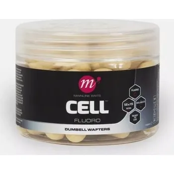 Boilies Mainline Fluoro Dumbell Wafters 12x15mm Cell, krémová barva