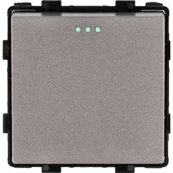 vypínač MODUL VLOŽKA SPÍNAČE SVĚTLA SKLENĚNÝ JEDNODUCHÝ KŘÍŽOVÝ ŠEDÝ