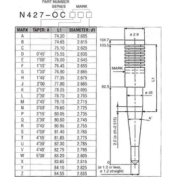 jehla N427-OC rozměr EKT, Keihin D300CRB51997