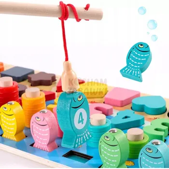 Dřevěná hračka Dřevěné rybičky na magnet třídička skládačka Montessori