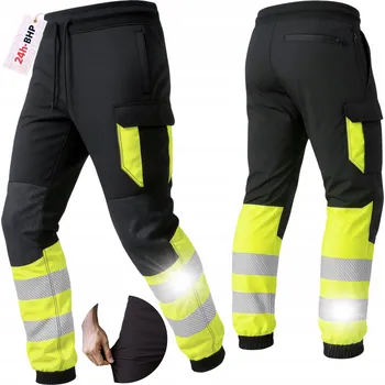 Pracovní obuv Dlouhé pracovní kalhoty - BOZP ELASTICKÉ REFLEXNÍ PRACOVNÍ kalhoty NOR-21BY vel. M