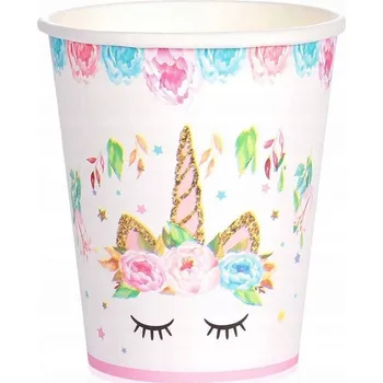 Party nádobí Papírové talířky Jednorožec, talíře na narozeninovou oslavu, Unicorn 6 kusů