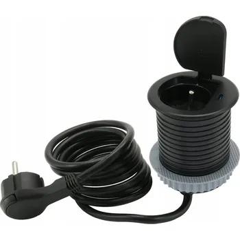 Elektrická zásuvka Zásuvka, prodlužovací kabel, USB do desky stolu Design Light černá