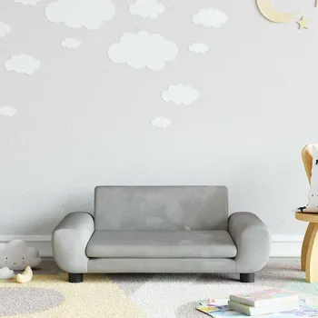 Dětsný nábytek vidaXL Dětská pohovka světle šedá 70 x 45 x 33 cm samet