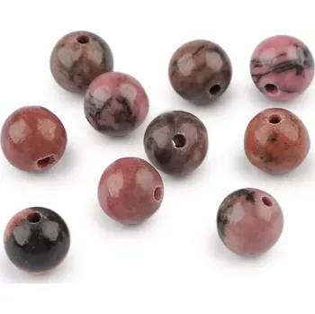 Korálek Minerální korálky Rodonit tmavý Ø6 mm - 10 ks