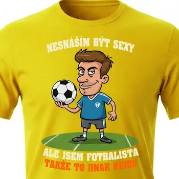 Pánské tričko Tričko Sexy fotbalista - velikost S, Barva Žlutá