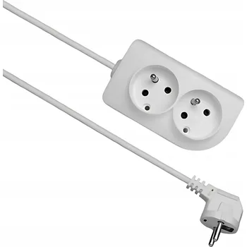Napájecí kabel ELGOTECH Prodlužovací Kabel se 2 zásuvkami, 1,5 m, kabel OMY 3x1,5, bílý, 1 KS