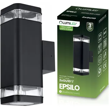 Venkovní osvětlení Venkovní nástěnné svítidlo Lumiled černé GU10 12 W