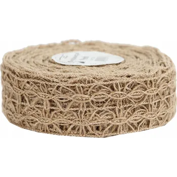 Stuha Jutová stuha, jutová mřížka se vzorem 40mm/9m, přírodní barva model 4