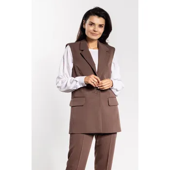 Dámská vesta Elegantní dámská vesta se zapínáním na knoflík A745 Barva: Čokoládová, Velikost: XL