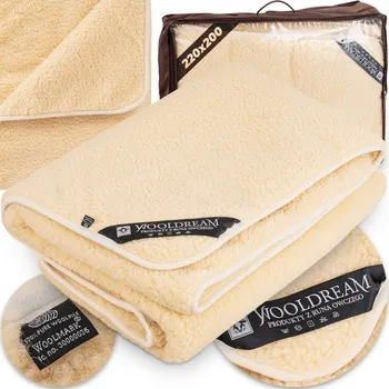 přikrývka VLNĚNÁ PŘIKRÝVKA 100% OVČÍ MERINO TUMBLER ANTI-ALERGICKÁ TEPLÁ 220x200