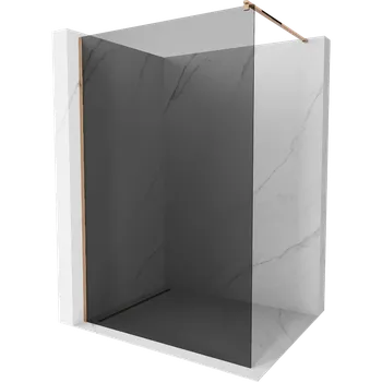 Mexen Kioto sprchová stěna Walk-in 100 x 200 cm, grafit 8 mm, růžové zlato - 800-100-101-60-40 Sprchové stěny
