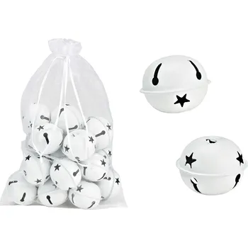 Vánoční dekorace WURM Dekorace závěsná - kovové rolničky průměr 5 cm (sada 18 ks v sáčku) bílé