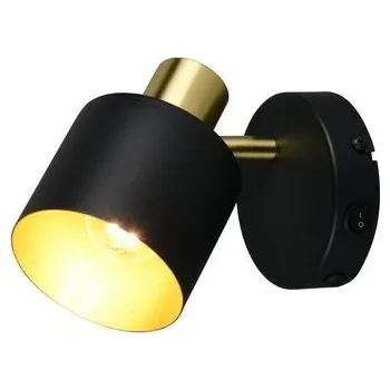 Nástěnné svítidlo Trio T868870180 bodové nástěnné svítidlo EVA | 10W E14 | s vypínačem | černá | zlatá + K nákupu nad 3000 Kč dárek zdarma