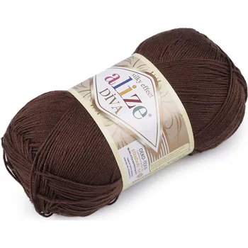 Příze Pletací příze Alize Diva 100 g, barva 8 (26) hnědá