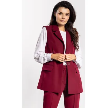 Dámská vesta Elegantní dámská vesta se zapínáním na knoflík A745 Barva: Vínová, Velikost: XL