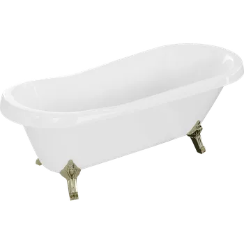 Vana Mexen Retro volně stojící vana 170 x 75 cm, bílá, nohy zlaté - 53251707500-50 Volně stojící vany