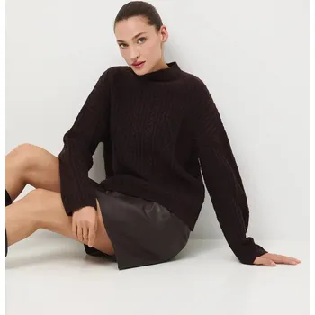 Dámský svetr Svetr Medicine dámský, hnědá barva, s pologolfem RW25-SWD817 89M, vel. L