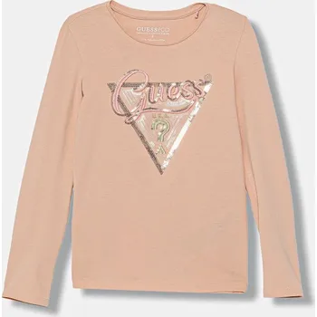 Dětské tričko s dlouhým rukávem Guess oranžová barva, K5BI06 J1314 K5BI06.J1314.9BYA 24X, vel. 118-122