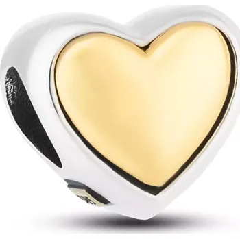 Přívěsek Stříbrný přívěsek ve tvaru srdce se zlatým středem PETERSON CHP-019