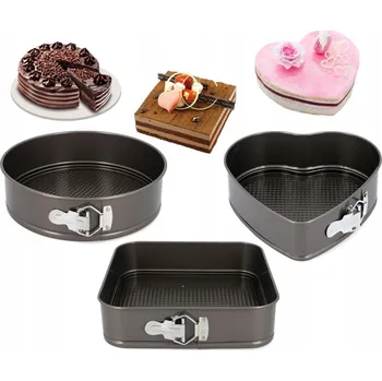 Nádoba na pečení FORMA NA FORMA NA DORT , PEKAČ NA DORT, NEPŘILNAVÝ POVRCH, 3 KS