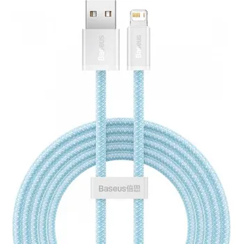 Baseus opletený rychlonabíjecí a datový kabel 2,4A USB-A / Lightning pro iPhone / iPad / iPod / AirPods - 2 m - modrý