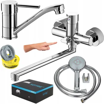 Vodovodní baterie Jednopáková nástěnná vanová a sprchová baterie Sotbe UNICORN, stříbrná