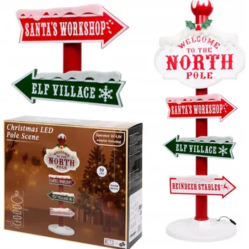 Vánoční dekorace Vánoční lucerna s Mikulášem, 180 cm, LED