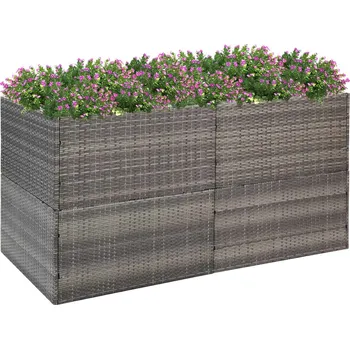 Truhlík vidaXL Zahradní truhlík šedý 157 x 80 x 80 cm polyratan