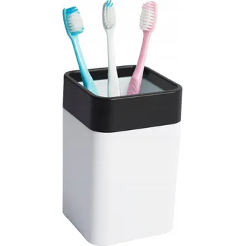 Držák na kartáček KELÍMEK DO KOUPELNY BÍLÝ ČERNÝ DRŽÁK NA KARTÁČKY A PASTU PEVNÝ MODERNÍ